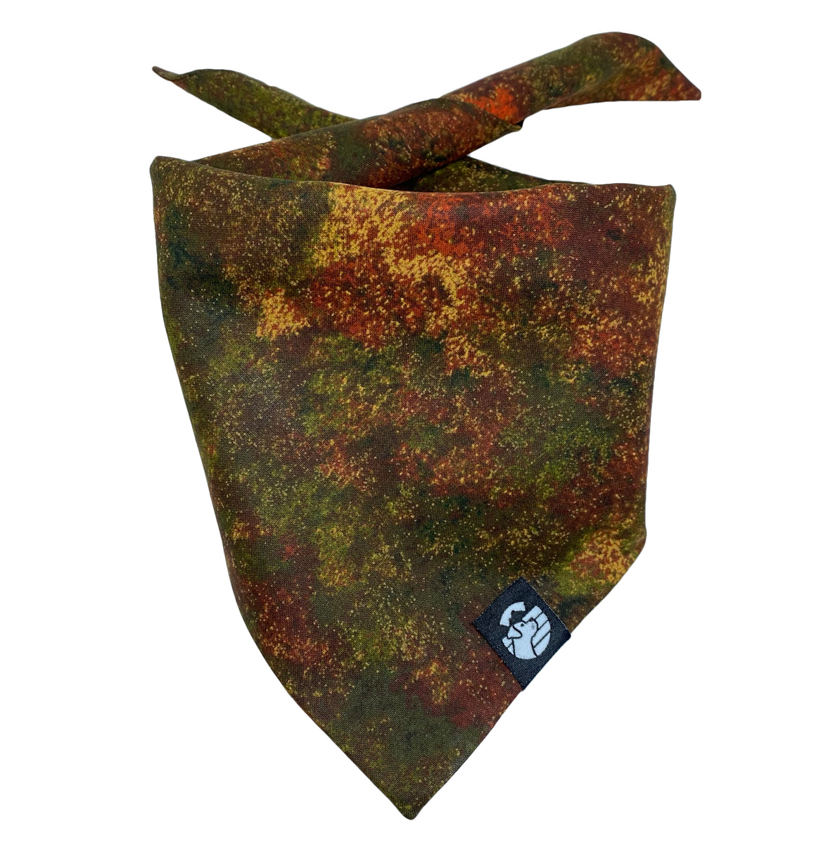 【ANGLAN】Bandana Paint Over Half Tee Swiss Edelweiss Burnt Orange All-over print bandana