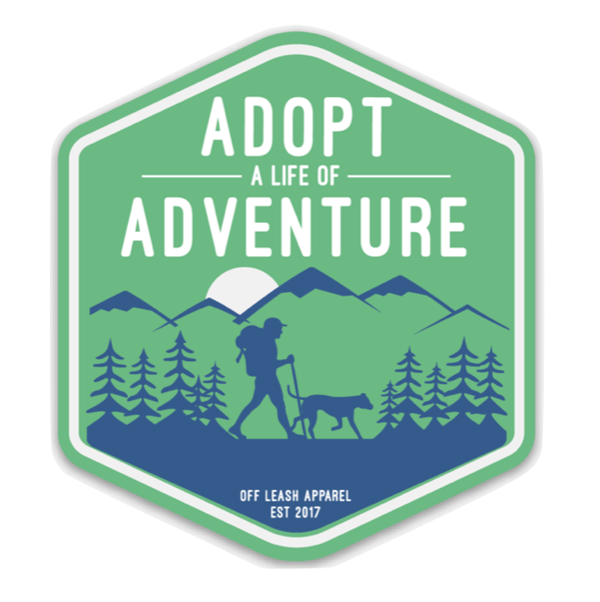 Adopt a Life of Adventure Sticker – Off Leash Apparel