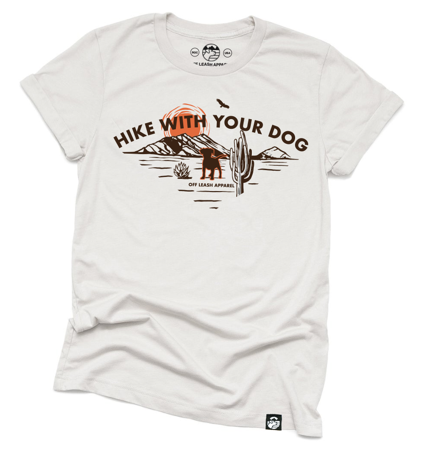 Hike With Your Dog Tee (Heather Dust) – Off Leash Apparel